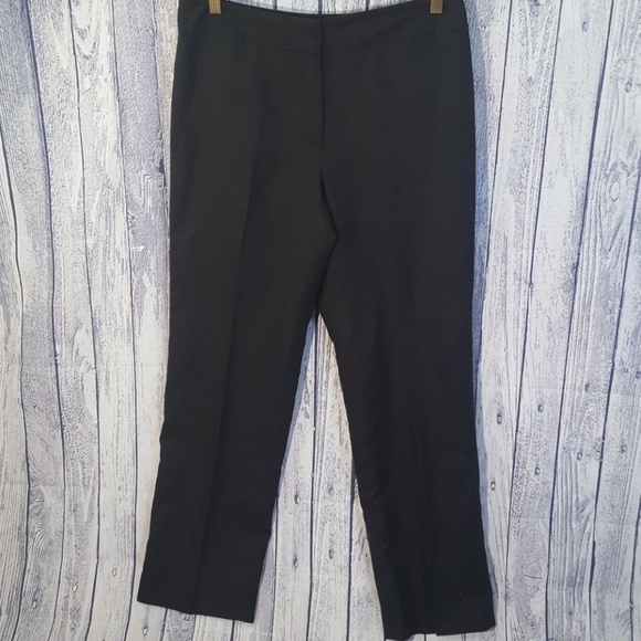 Ann Taylor Pants - Ann Taylor Black Silk Blend Straight Trouser, 8